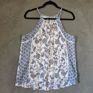 Maurices Paisley Sleeveless Halter Top Women Large Boho Ethereal Romantic Flowy